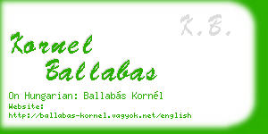 kornel ballabas business card
