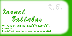 kornel ballabas business card